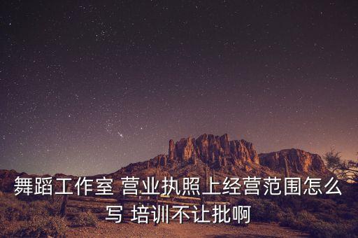 舞蹈工作室 营业执照上经营范围怎么写 培训不让批啊