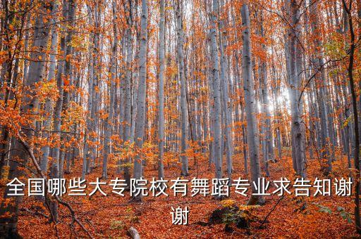 全国哪些大专院校有舞蹈专业求告知谢谢