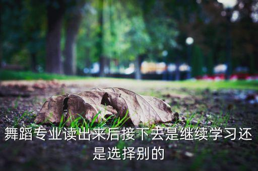 舞蹈专业读出来后接下去是继续学习还是选择别的