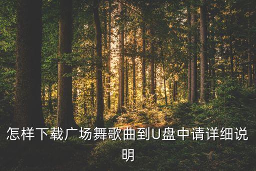 怎样下载广场舞歌曲到U盘中请详细说明