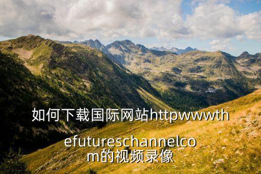 如何下载国际网站httpwwwthefutureschannelcom的视频录像