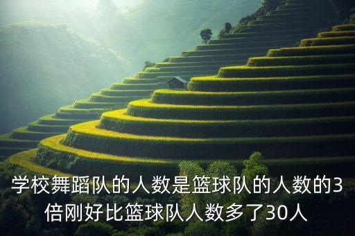 学校舞蹈队的人数是篮球队的人数的3倍刚好比篮球队人数多了30人