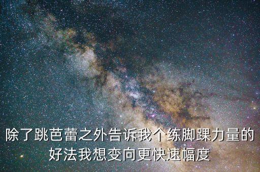 除了跳芭蕾之外告诉我个练脚踝力量的好法我想变向更快速幅度