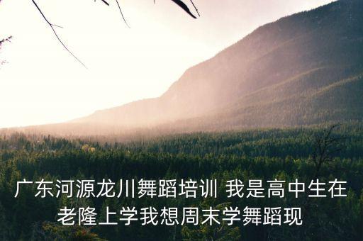 广东河源龙川舞蹈培训 我是高中生在老隆上学我想周末学舞蹈现