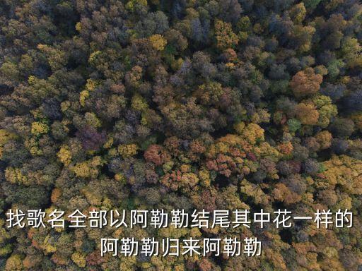 找歌名全部以阿勒勒结尾其中花一样的阿勒勒归来阿勒勒