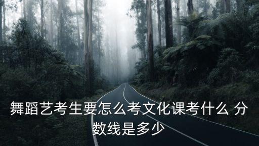 舞蹈艺考生要怎么考文化课考什么 分数线是多少