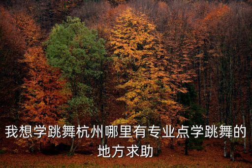 我想学跳舞杭州哪里有专业点学跳舞的地方求助