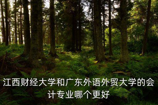 江西财经大学和广东外语外贸大学的会计专业哪个更好