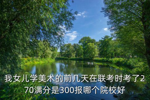 我女儿学美术的前几天在联考时考了270满分是300报哪个院校好