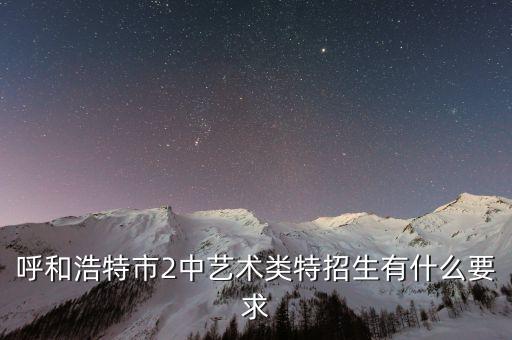 呼和浩特市2中艺术类特招生有什么要求