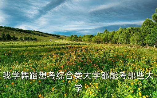 我学舞蹈想考综合类大学都能考那些大学