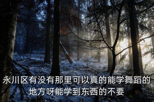 永川区有没有那里可以真的能学舞蹈的地方呀能学到东西的不要