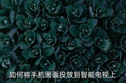 如何将手机画面投放到智能电视上