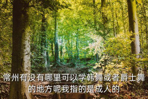 常州成人舞蹈培训机构哪家好，常州有没有哪里可以学韩舞或者爵士舞的地方呢我指的是成人的