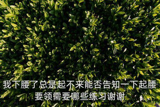 我下腰了总是起不来能否告知一下起腰要领需要哪些练习谢谢