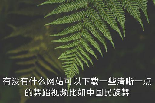 有没有什么网站可以下载一些清晰一点的舞蹈视频比如中国民族舞