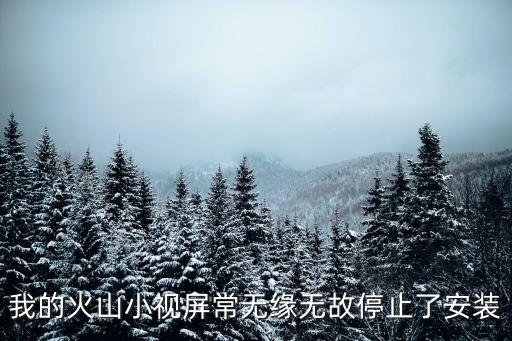 我的火山小视屏常无缘无故停止了安装