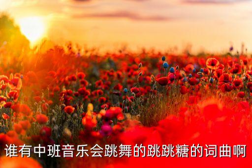 谁有中班音乐会跳舞的跳跳糖的词曲啊