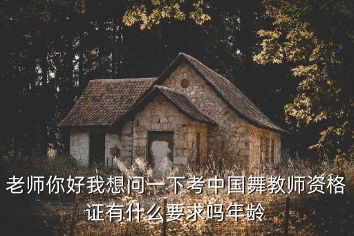 老师你好我想问一下考中国舞教师资格证有什么要求吗年龄