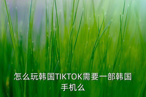 怎么玩韩国TIKTOK需要一部韩国手机么
