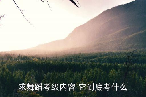 舞蹈等级考什么，民族舞考级考什么科目