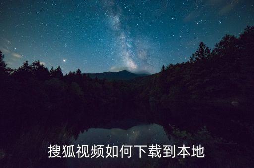 搜狐视频如何下载到本地