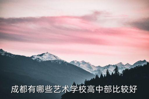 成都有哪些艺术学校高中部比较好