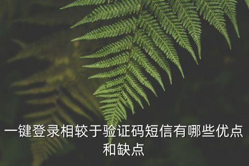 一键登录相较于验证码短信有哪些优点和缺点