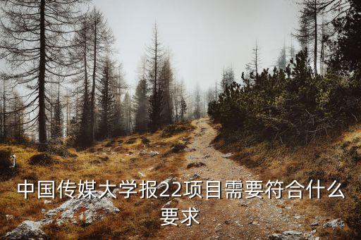 中国传媒大学报22项目需要符合什么要求