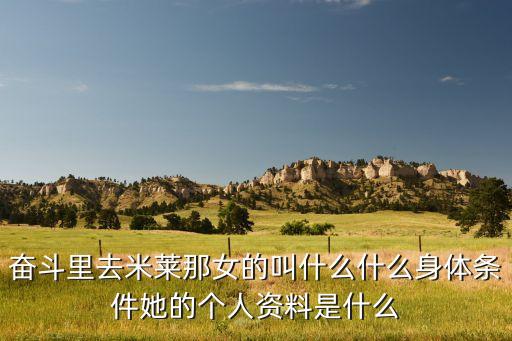 奋斗里去米莱那女的叫什么什么身体条件她的个人资料是什么