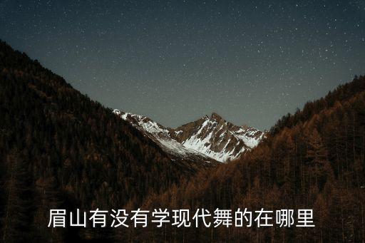 眉山有没有学现代舞的在哪里
