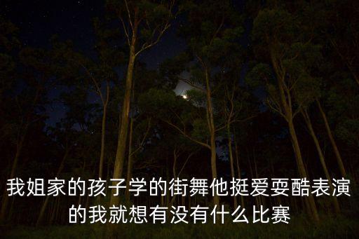 我姐家的孩子学的街舞他挺爱耍酷表演的我就想有没有什么比赛