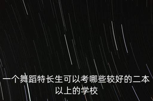 一个舞蹈特长生可以考哪些较好的二本以上的学校