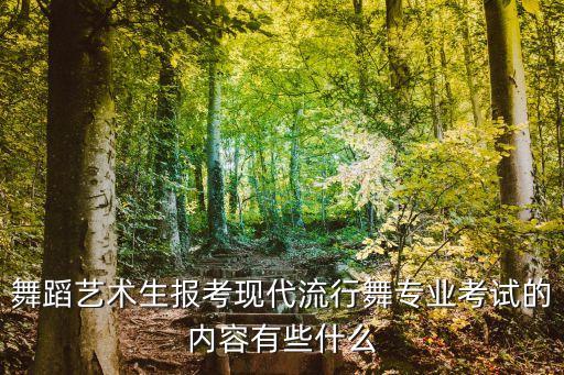 舞蹈艺术生报考现代流行舞专业考试的内容有些什么