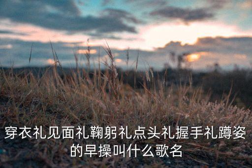 穿衣礼见面礼鞠躬礼点头礼握手礼蹲姿的早操叫什么歌名