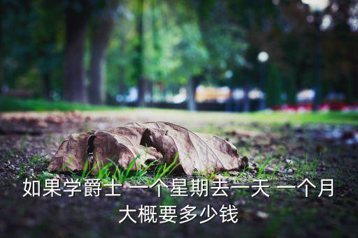 如果学爵士 一个星期去一天 一个月大概要多少钱