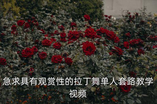 急求具有观赏性的拉丁舞单人套路教学视频
