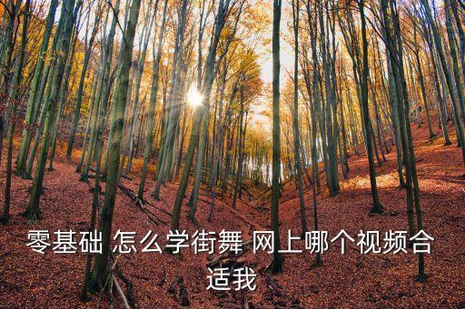零基础 怎么学街舞 网上哪个视频合适我