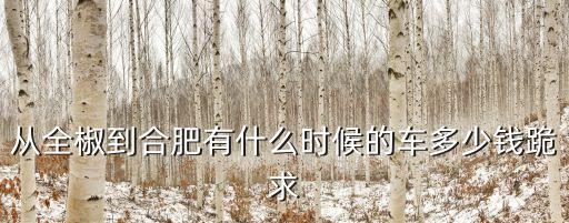 全椒到管坝有多少公里，全椒管坝到合肥的车几点走