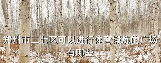 郑州市二七区可以进行体育锻炼的广场有哪些