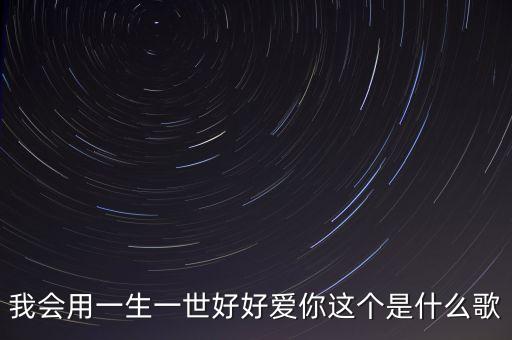 我会用一生一世好好爱你这个是什么歌