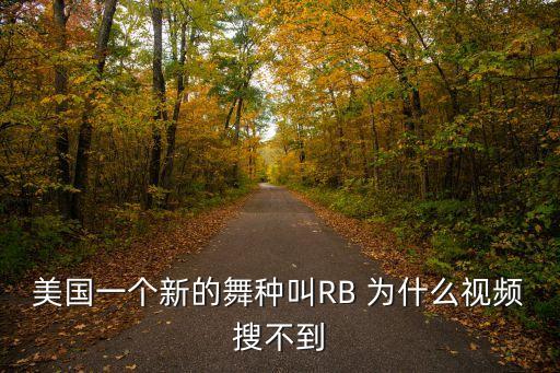 一个叫r什么的外国舞蹈视频，美国一个新的舞种叫RB 为什么视频搜不到