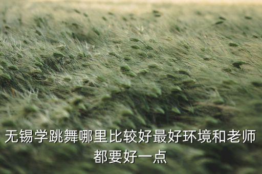 无锡学跳舞哪里比较好最好环境和老师都要好一点