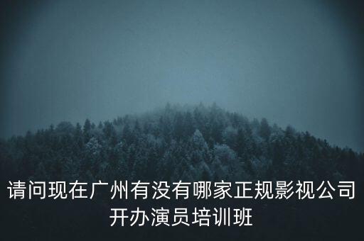 请问现在广州有没有哪家正规影视公司开办演员培训班