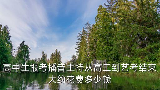 高中生报考播音主持从高二到艺考结束大约花费多少钱