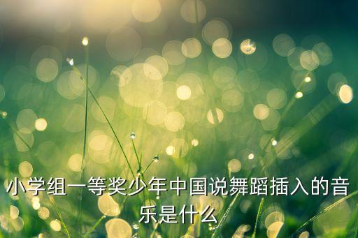 小学组一等奖少年中国说舞蹈插入的音乐是什么
