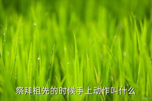祭拜祖先的时候手上动作叫什么