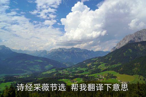 诗经采薇节选  帮我翻译下意思