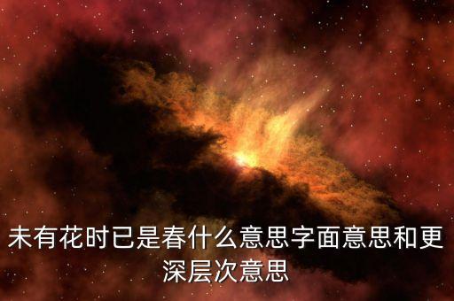 未有花时已是春什么意思字面意思和更深层次意思