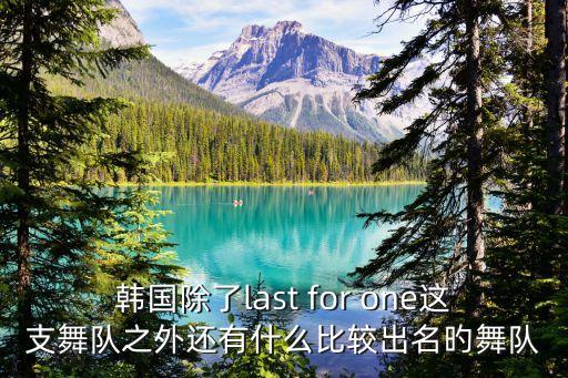 韩国除了last for one这支舞队之外还有什么比较出名旳舞队